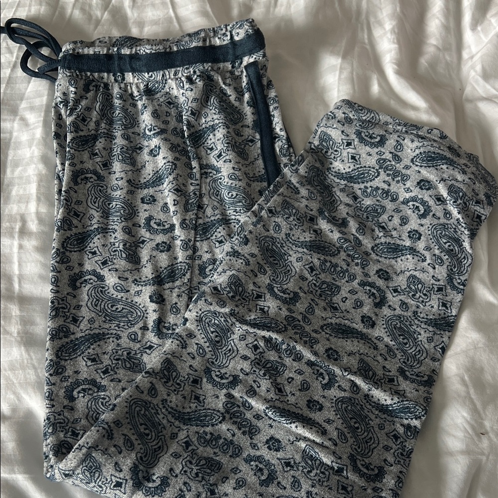 Blue Paisley Print Pajama Pants